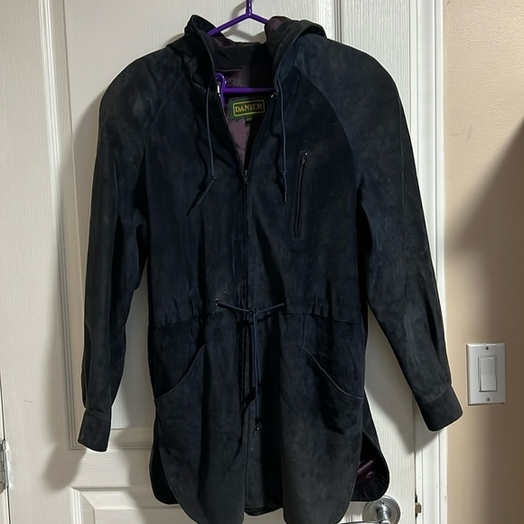 Danier Jackets & Blazers - Vintage Danier Suede Navy Blue Jacket